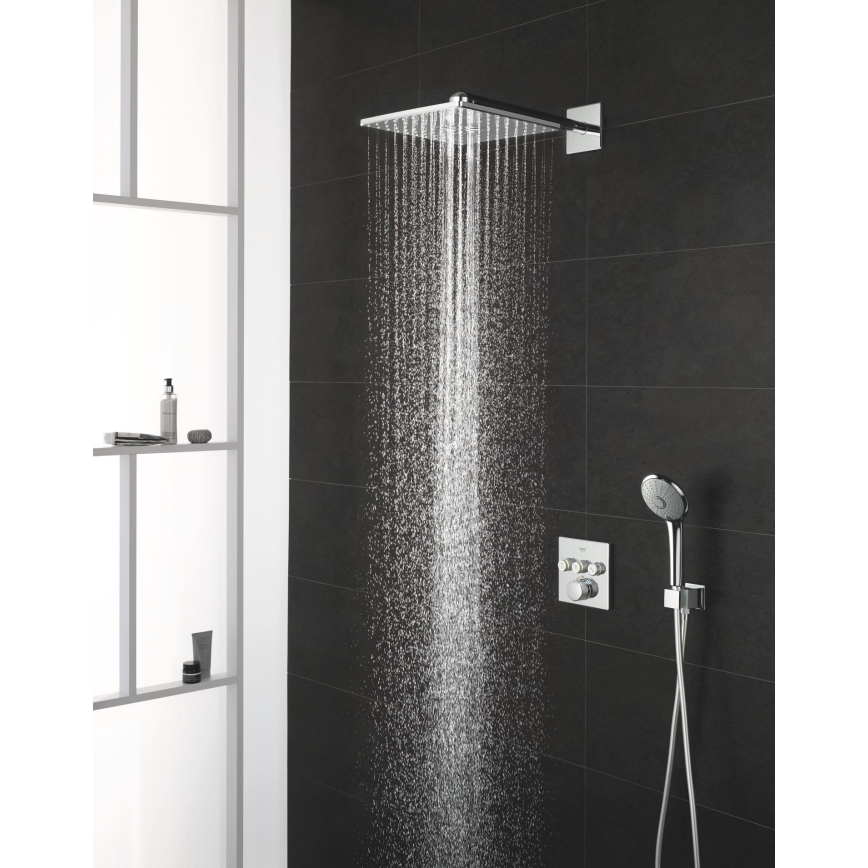 GROHE 26479000 - Rociador de techo RAINSHOWER SMARTACTIVE 310 CUBE cromo brillante