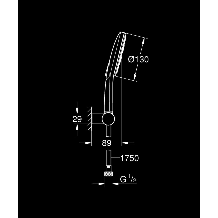 GROHE 26580000 - Juego de ducha de mano RAINSHOWER SMARTACTIVE 130 1500 mm cromado