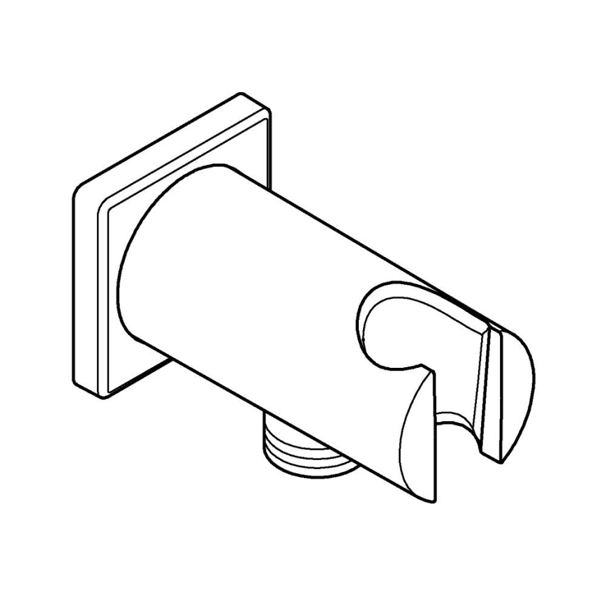 GROHE 26659000 - Conexión mural con soporte de ducha RAINSHOWER 48 × 48 mm cromo