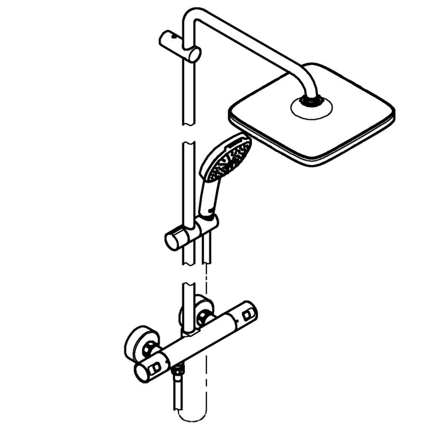 GROHE 266962431 - Sistema de ducha VITALIO COMFORT 250 250 × 250 mm negro