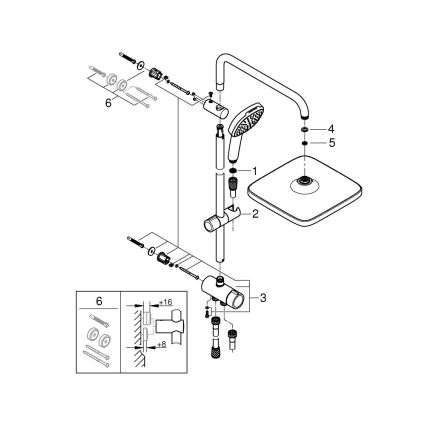 GROHE 266982431 - Sistema de ducha VITALIO COMFORT 250 390 mm negro