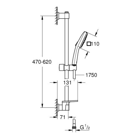 GROHE 26929001 - Set de ducha VITALIO COMFORT 110, 600 mm, cromo brillante