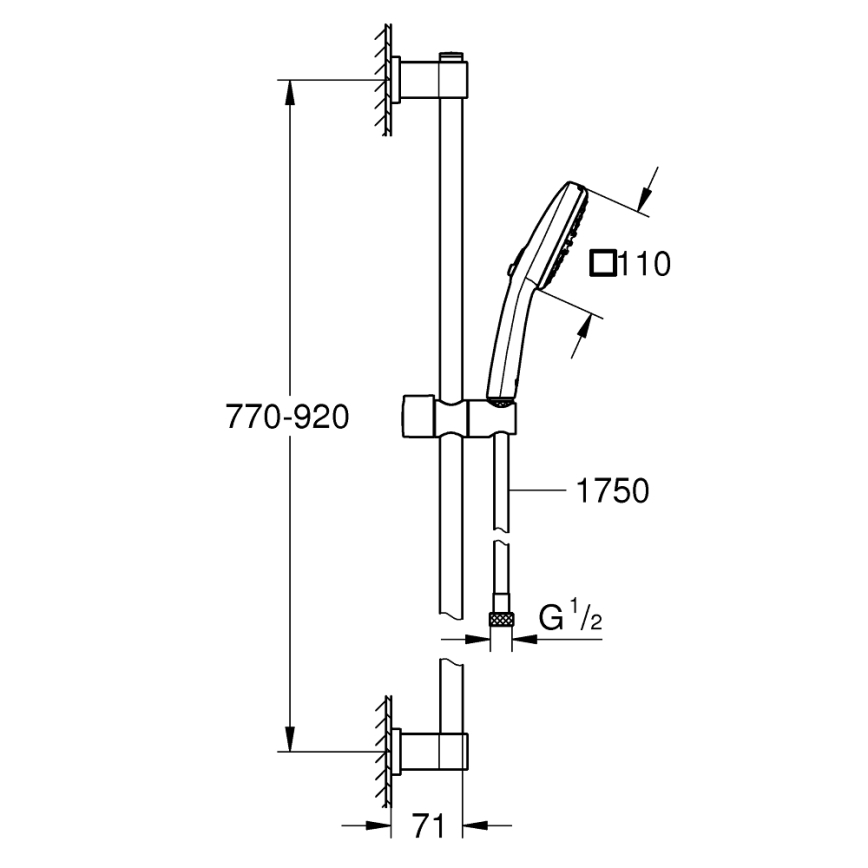 GROHE 26930001 - Conjunto de ducha VITALIO COMFORT 110, 900 mm, cromo brillante