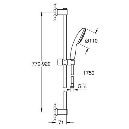 GROHE 26953001 - Set de ducha VITALIO START 110 900 mm cromo brillante