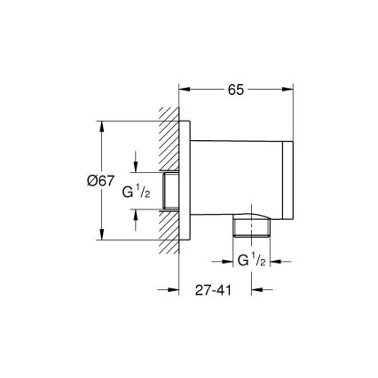 GROHE 26963001 - Codo mural VITALIO UNIVERSAL 12” cromo brillante