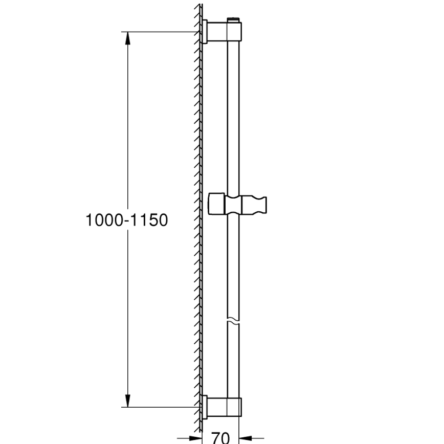 GROHE 26970001 - Barra de ducha VITALIO UNIVERSAL 1150 mm cromado brillante