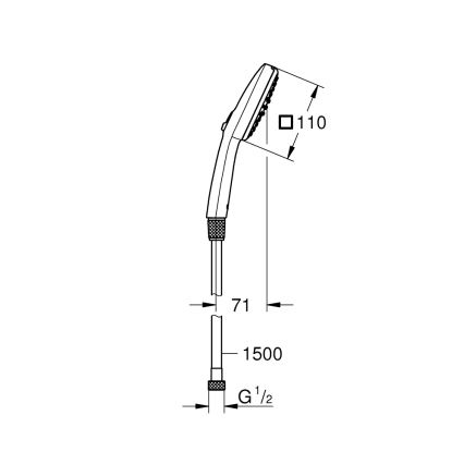 GROHE 26973001 - Ducha de mano VITALIO COMFORT 110, 110 mm, acabado cromado brillante