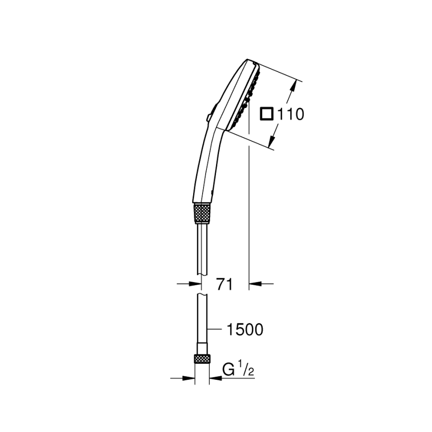 GROHE 26973001 - Ducha de mano VITALIO COMFORT 110, 110 mm, acabado cromado brillante