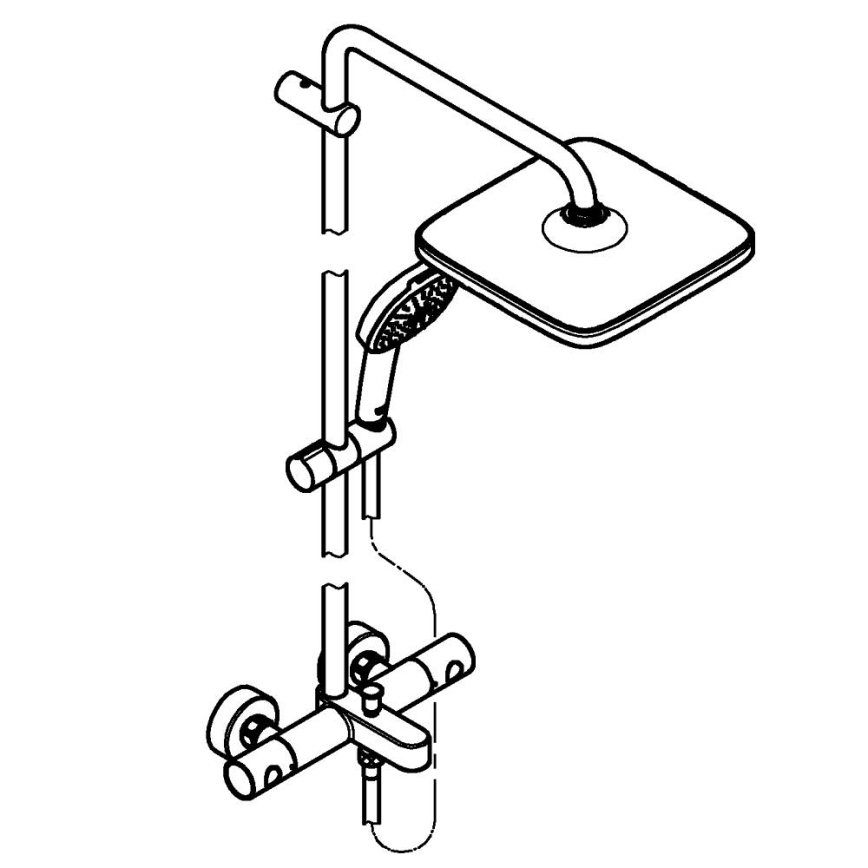 GROHE 26984001 - Sistema de ducha VITALIO COMFORT 390 mm cromo brillante