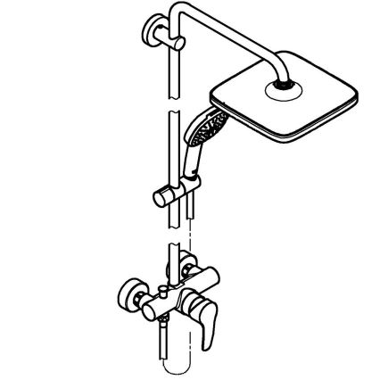 GROHE 26985001 - Sistema de ducha VITALIO COMFORT 250 250 × 250 mm cromo brillante