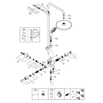 GROHE 26988001 - Sistema de ducha VITALIO START SYSTEM 390 mm, cromo brillante