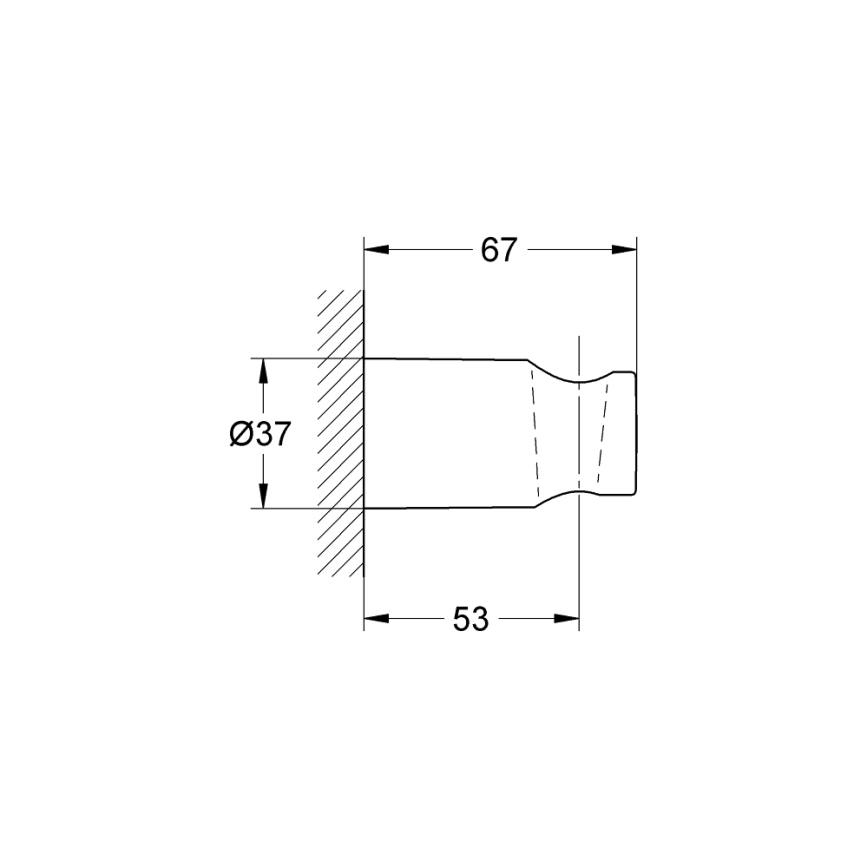 GROHE 27056000 - Soporte mural para ducha RAINSHOWER, cromo brillante