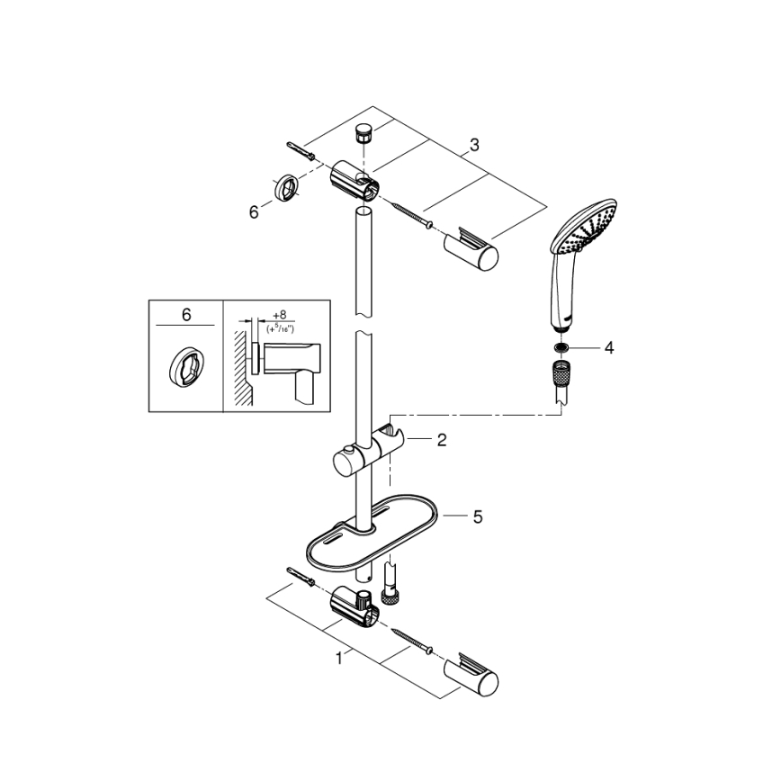GROHE 27227001 - Conjunto de ducha EUPHORIA 900 mm cromo brillante
