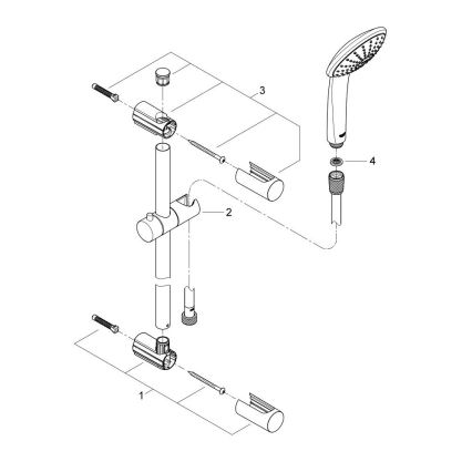 GROHE 27322000 - Set de ducha VITALIO JOY de 600 mm, cromo brillante