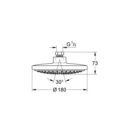 GROHE 27492000 - Rociador de ducha EUPHORIA COSMOPOLITAN O 180 mm, acabado en cromo brillante