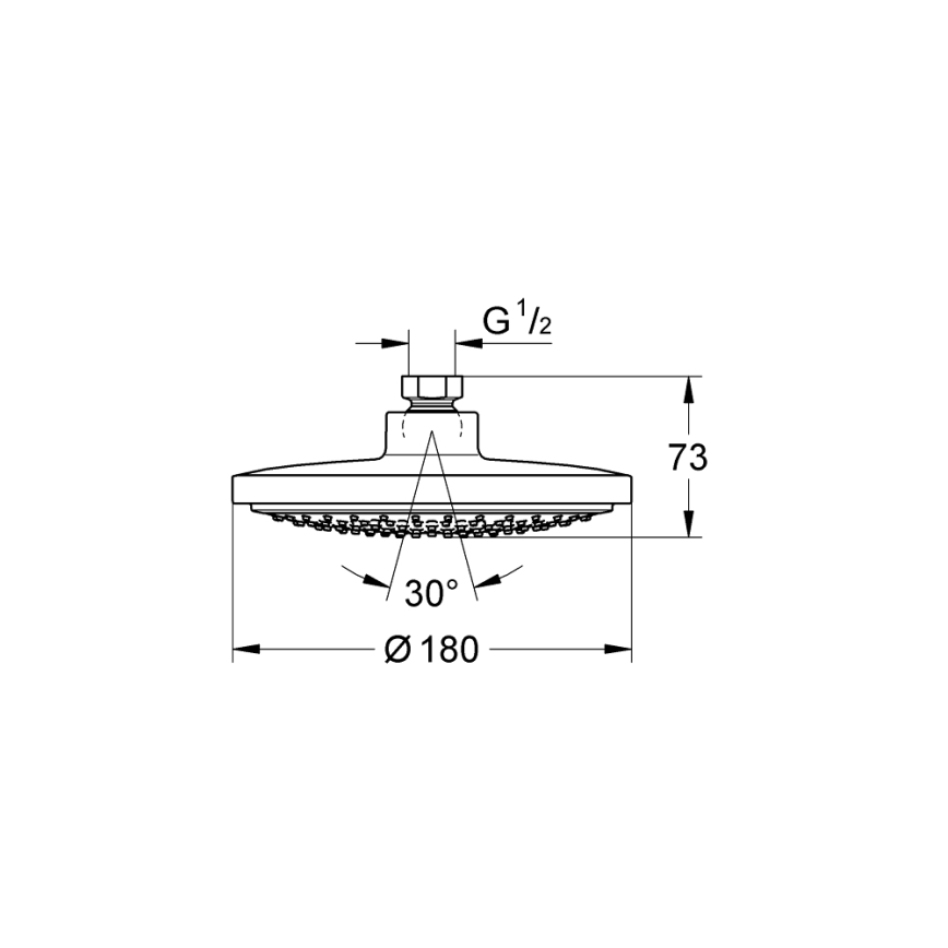 GROHE 27492000 - Rociador de ducha EUPHORIA COSMOPOLITAN O 180 mm, acabado en cromo brillante