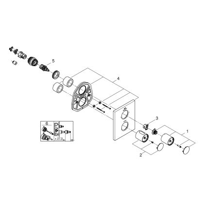 GROHE 27618000 - Tapa termostática GROHTHERM F, cromo brillante