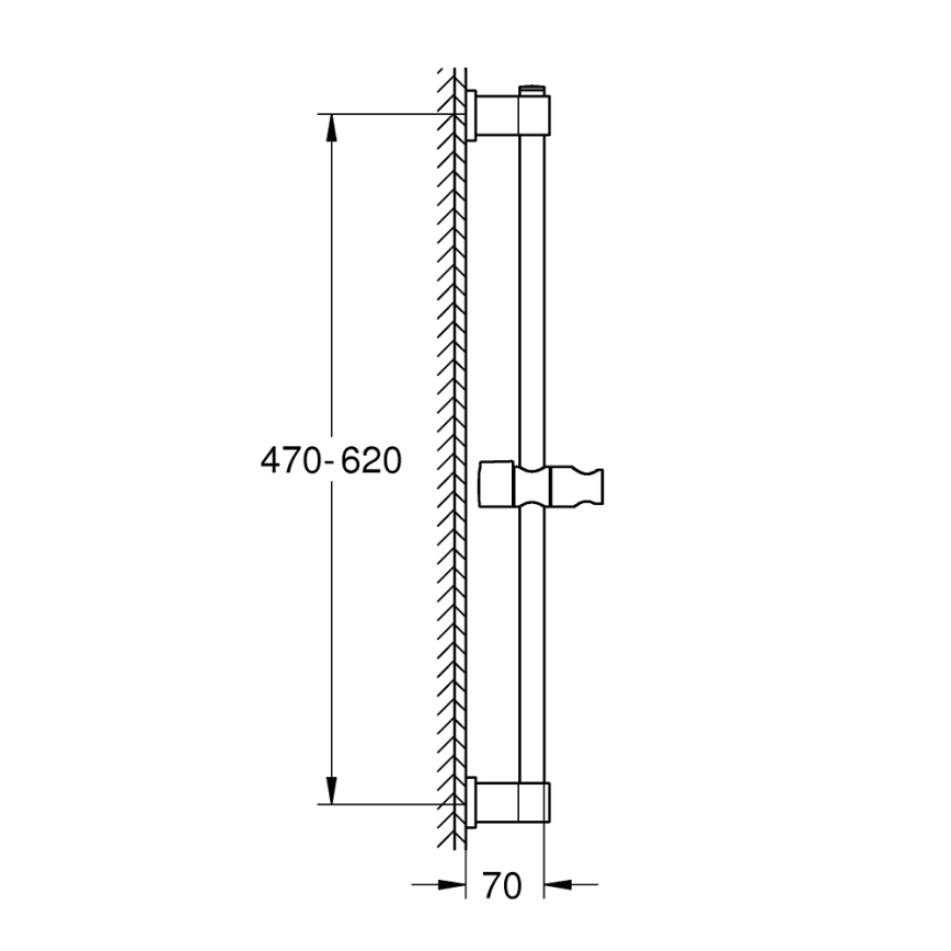 GROHE 27724001 - Barra de ducha VITALIO UNIVERSAL 600 mm cromo brillante