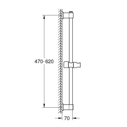 GROHE 277242431 - Barra de ducha VITALIO UNIVERSAL 600 mm negra