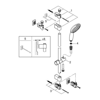 GROHE 27942001 - Conjunto de ducha VITALIO START 110 600 mm cromo brillante