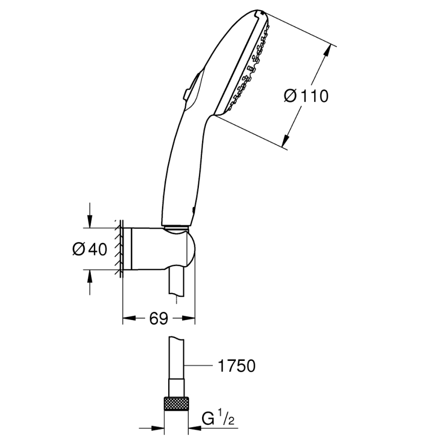 GROHE 27950001 - Set de ducha VITALIO START 110, acabado cromado brillante