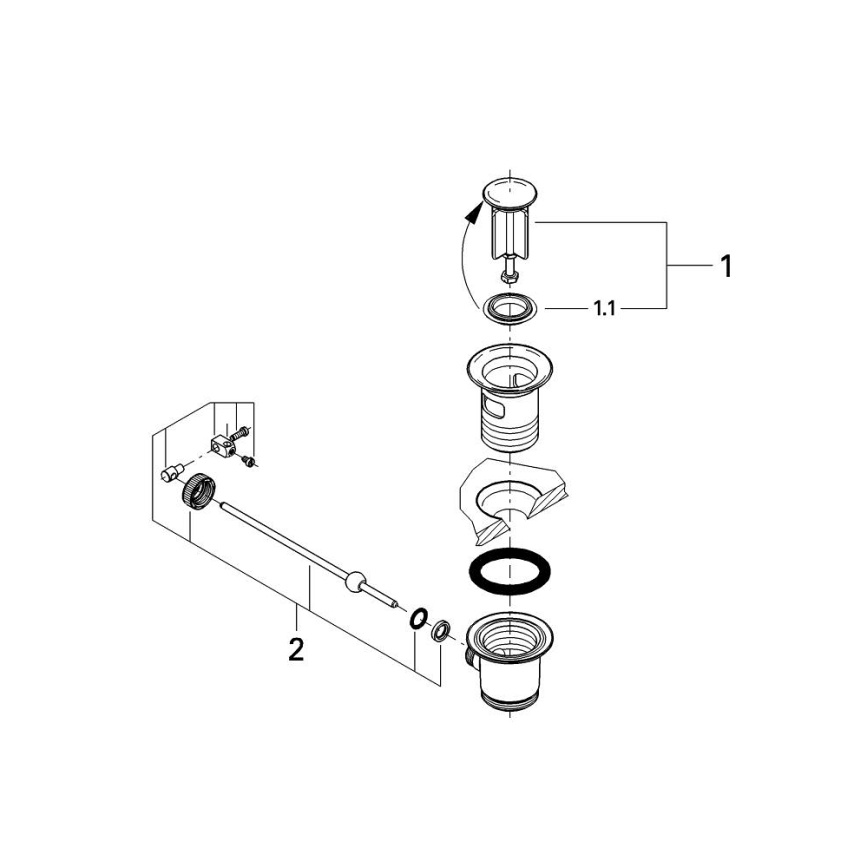 GROHE 28910000 - Conjunto de desagüe 1 14” cromo brillante