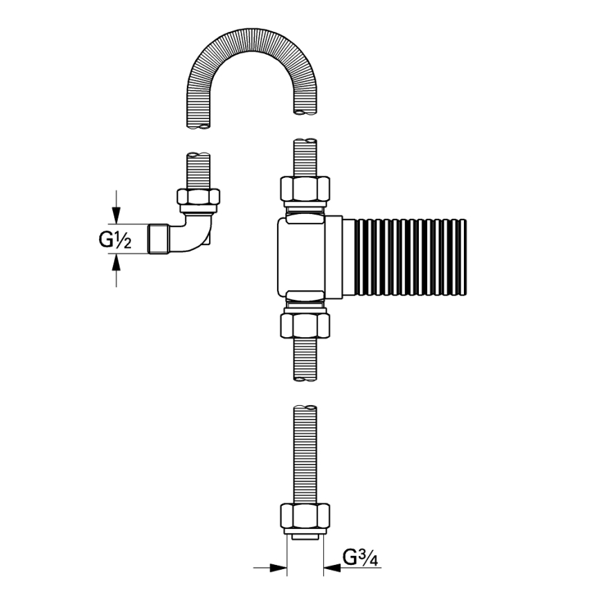 GROHE 28995000 - Kit de conexión TALENTOFILL DN 20, acabado cromado brillante