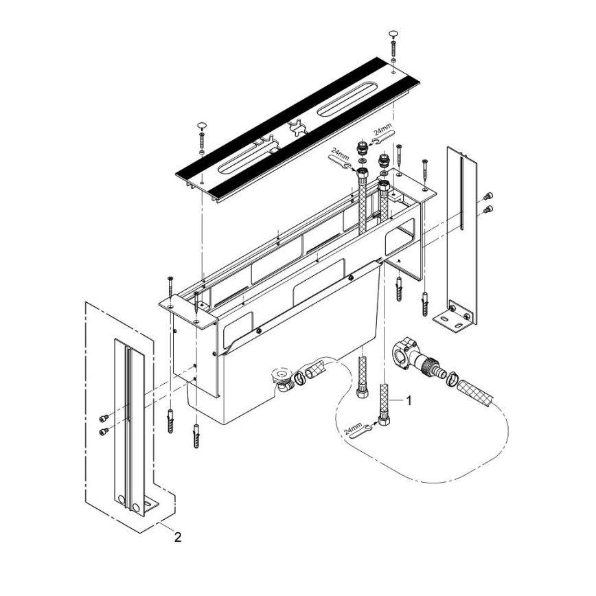 GROHE 29037000 - Cuerpo de instalación para mezclador de bañera con orificio de 45 mm, cromo brillante