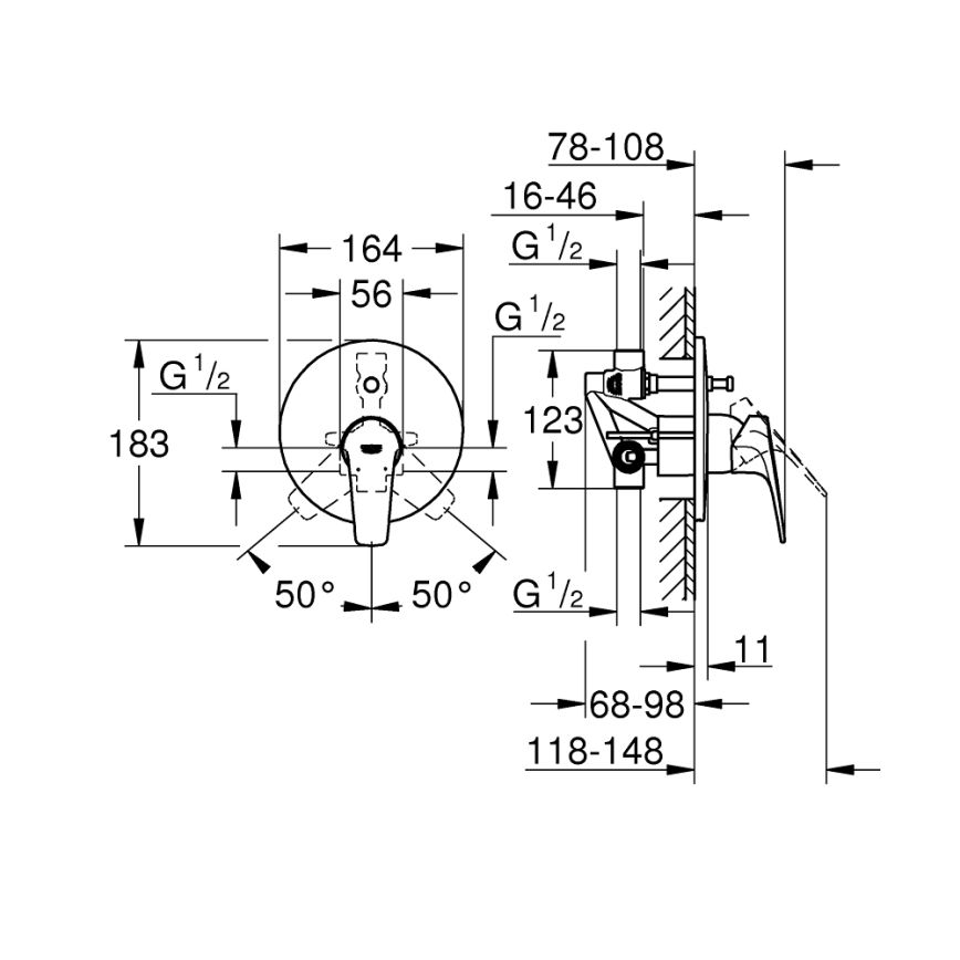 GROHE 29117000 - Grifo de bañera LINEARE, acabado en cromo brillante