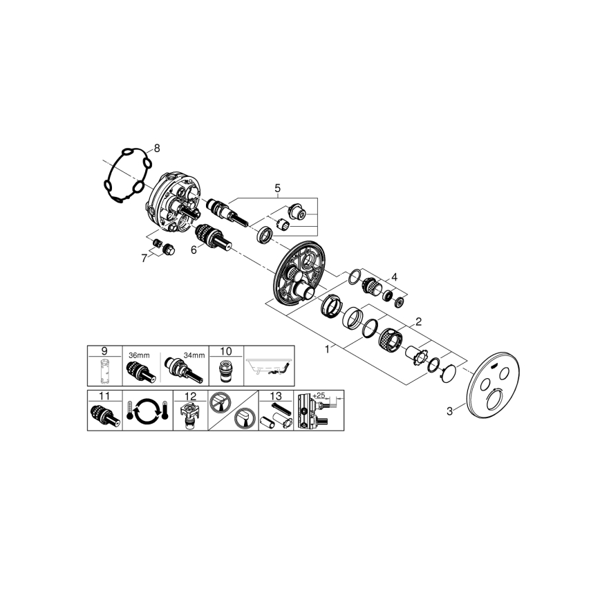 GROHE 29119000 - Termostato GROHTHERM SMARTCONTROL cromo brillante