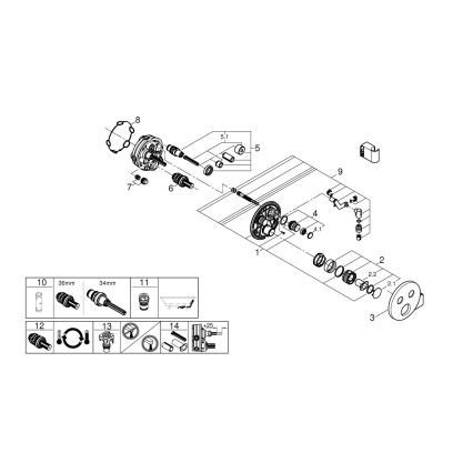 GROHE 29120000 - Grifo termostático empotrado para ducha GROHTHERM SMARTCONTROL + soporte cromado