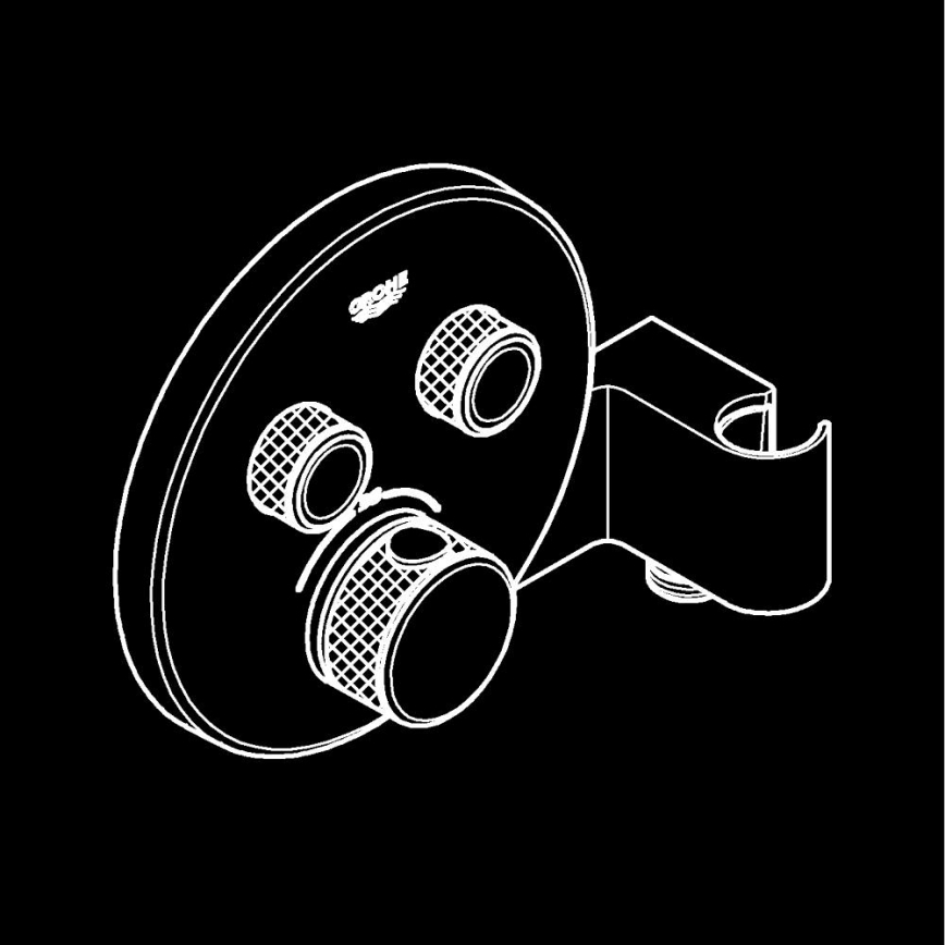 GROHE 29120000 - Grifo termostático empotrado para ducha GROHTHERM SMARTCONTROL + soporte cromado