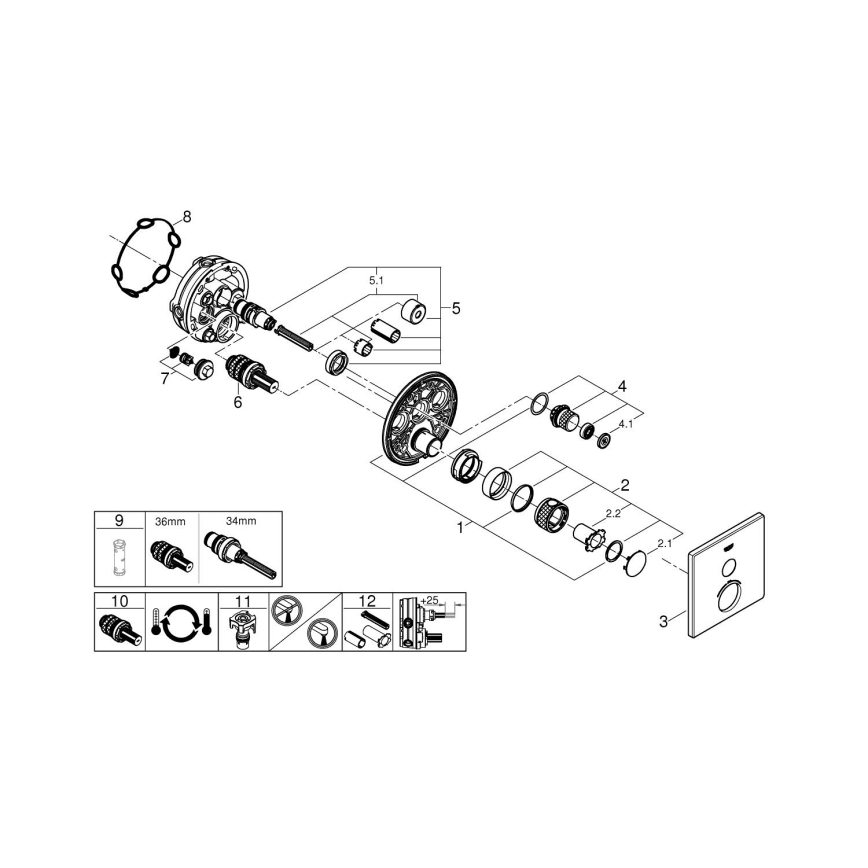 GROHE 29123000 - Grifo termostático de ducha GROHTHERM SMARTCONTROL, cromado