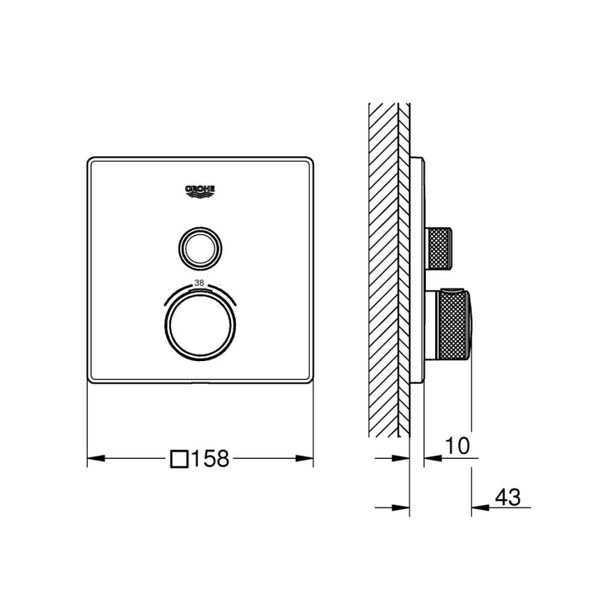 GROHE 29123000 - Grifo termostático de ducha GROHTHERM SMARTCONTROL, cromado