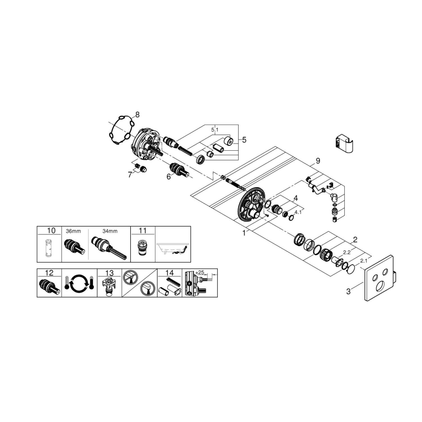 GROHE 29125000 - Grifo termostático para bañera GROHTHERM SMARTCONTROL cromado