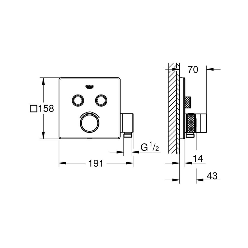 GROHE 29125000 - Grifo termostático para bañera GROHTHERM SMARTCONTROL cromado