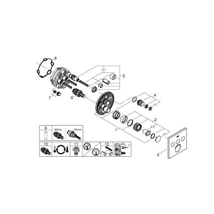 GROHE 29126AL0 - Termostato GROHTHERM SMARTCONTROL 158 × 158 mm grafito