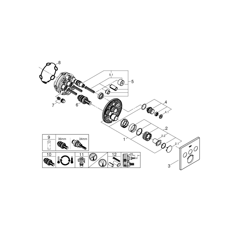GROHE 29126AL0 - Termostato GROHTHERM SMARTCONTROL 158 × 158 mm grafito