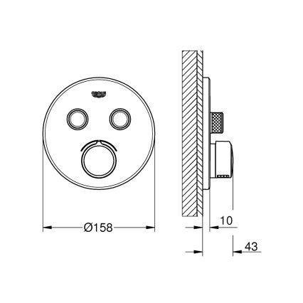 GROHE 29145000 - Embellecedor para grifería empotrada SMARTCONTROL cromo brillante