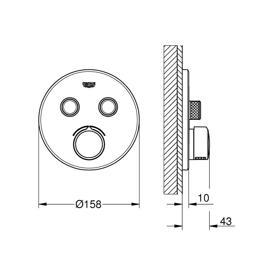 GROHE 29145000 - Embellecedor para grifería empotrada SMARTCONTROL cromo brillante