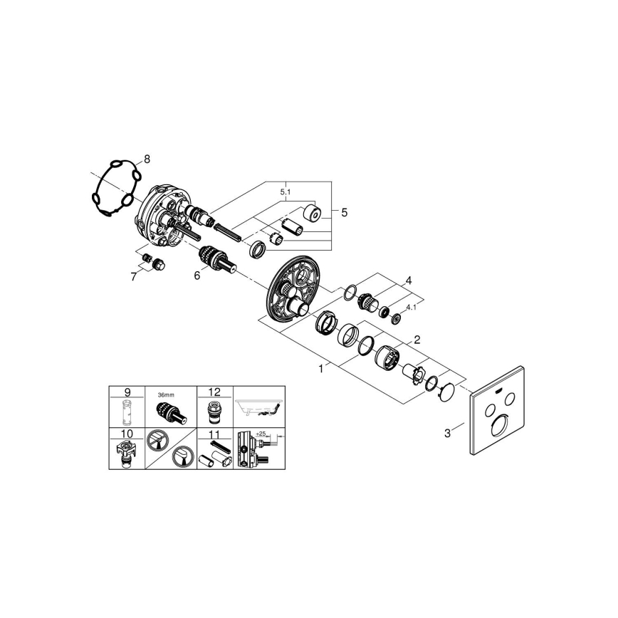 GROHE 29148000 - Tapa para grifería empotrada SMARTCONTROL, cromo brillante
