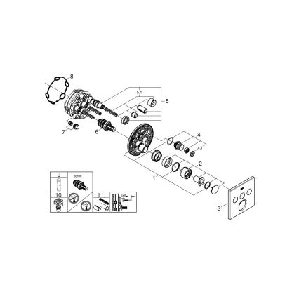 GROHE 29149000 - Embellecedor para grifería empotrada SMARTCONTROL 158 × 158 mm cromado