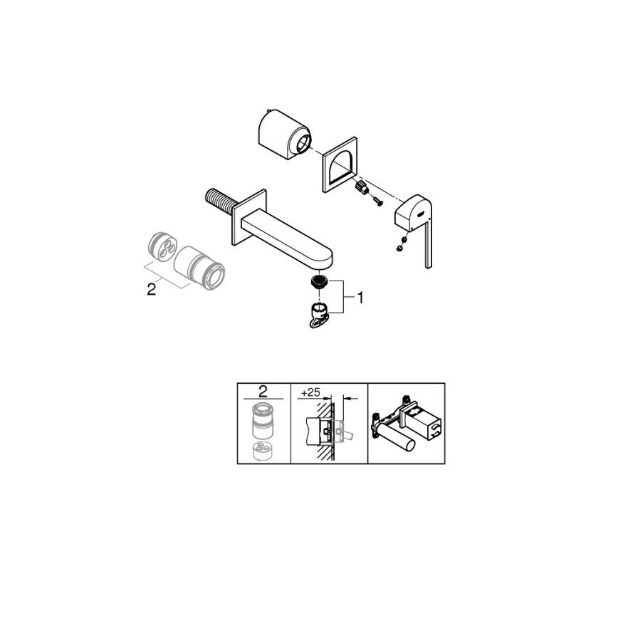 GROHE 29306003 - Grifo de lavabo PLUS 203 mm, cromo brillante