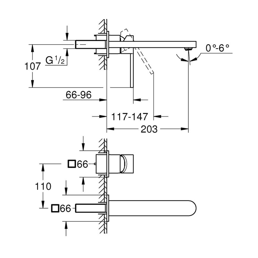 GROHE 29306003 - Grifo de lavabo PLUS 203 mm, cromo brillante