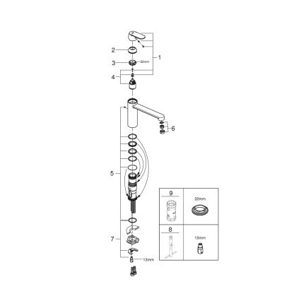 GROHE 30193000 - Grifo para fregadero EUROSMART COSMOPOLITAN cromo brillante