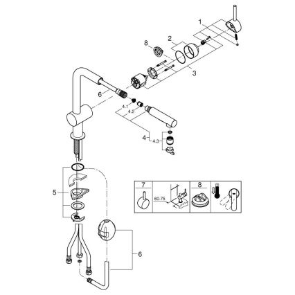 GROHE 30274000 - Grifo para fregadero, caño en L, acabado cromado brillante