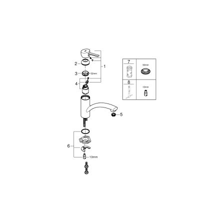 GROHE 30358000 - Grifo de fregadero SWIFT 227 mm, cromo brillante