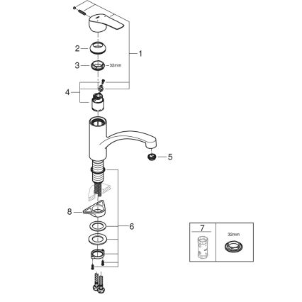 GROHE 305302432 - Grifo START para fregadero, 184 mm, negro