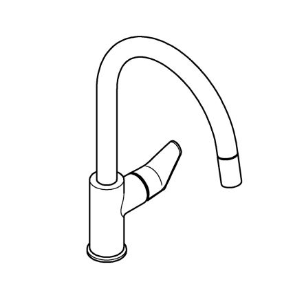 GROHE 30562000 - Grifo para fregadero START CURVE 357 mm, acabado cromo brillante