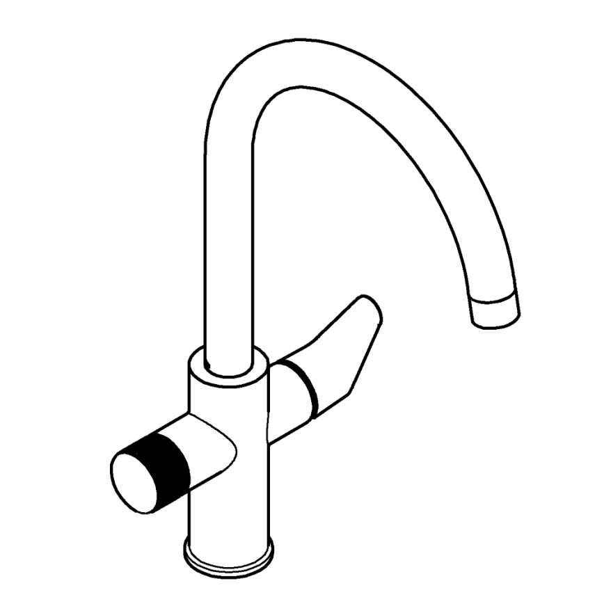 GROHE 30592000 - Grifo de fregadero BLUE PURE StartCurve, 411 mm, acabado en cromo brillante